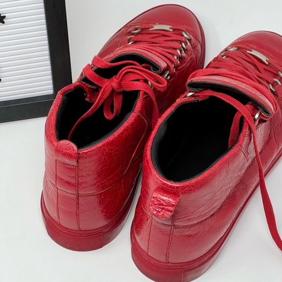 BALENCIAGA Arena High Tops in Red. - Picture 3 of 5